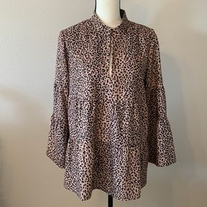 TUCKERNUCK EDITH LEOPARD PRINT TOP BLOUSE